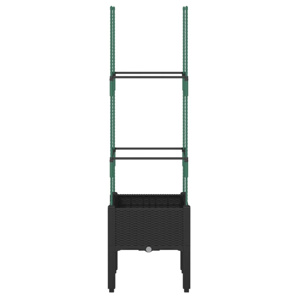 Fioriera da Giardino con Traliccio Nera 40x40x142,5 cm in PP - homemem39