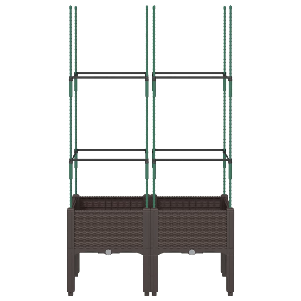 Fioriera da Giardino con Traliccio Marrone 80x40x142,5 cm in PP - homemem39
