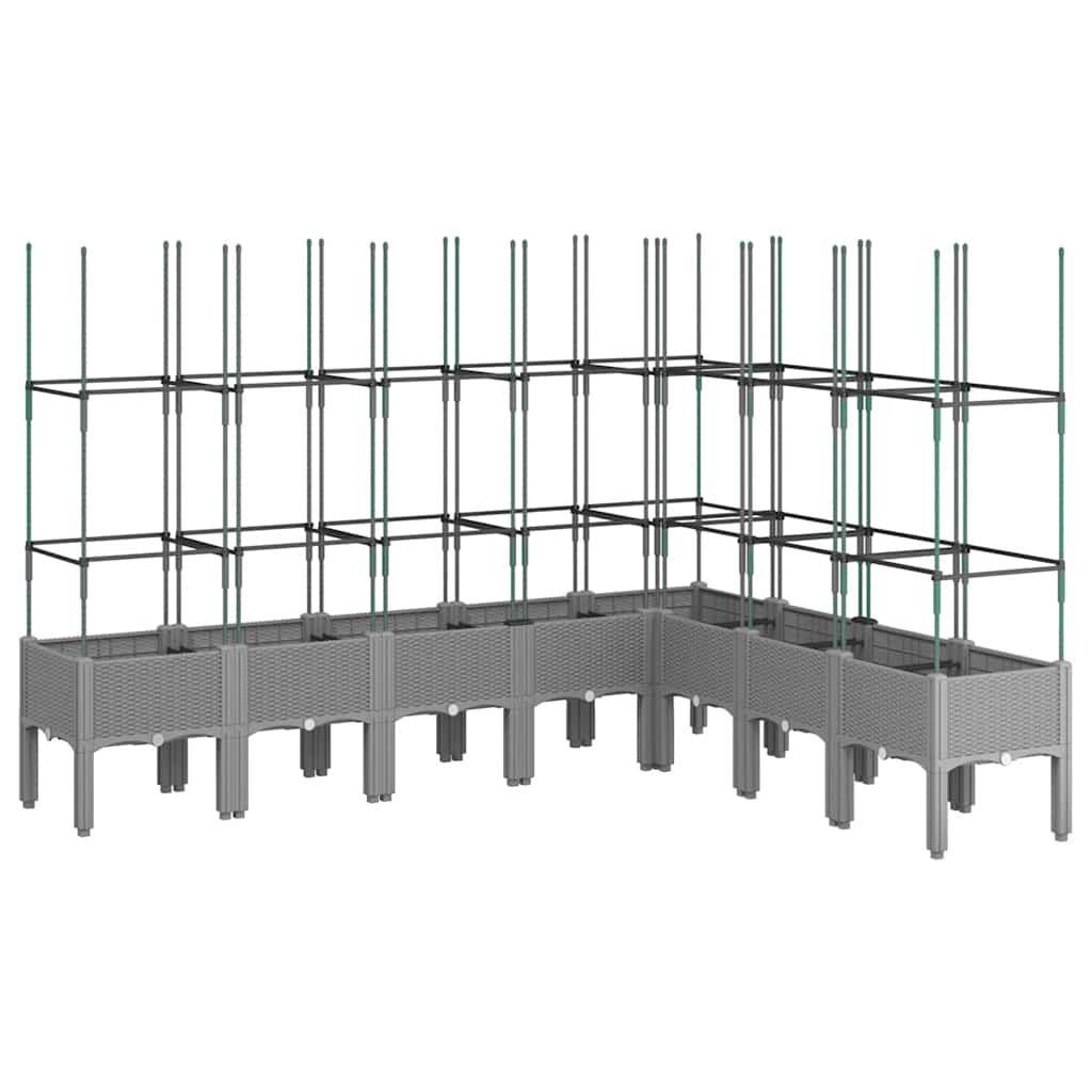 Fioriera Giardino con Traliccio Grigio 200x160x142,5 cm PP - homemem39