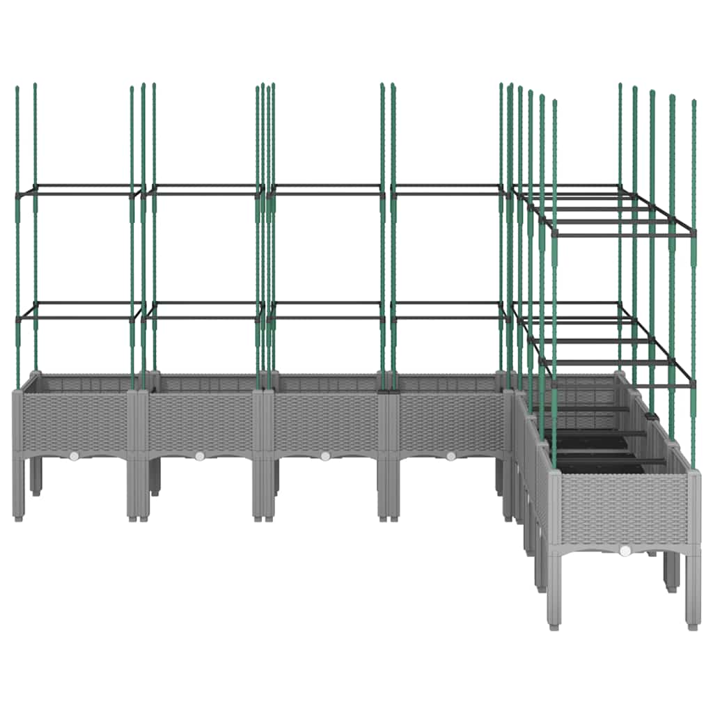 Fioriera Giardino con Traliccio Grigio 200x160x142,5 cm PP - homemem39