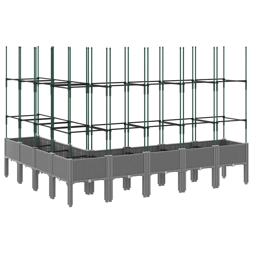 Fioriera Giardino con Traliccio Grigio 200x160x142,5 cm PP - homemem39