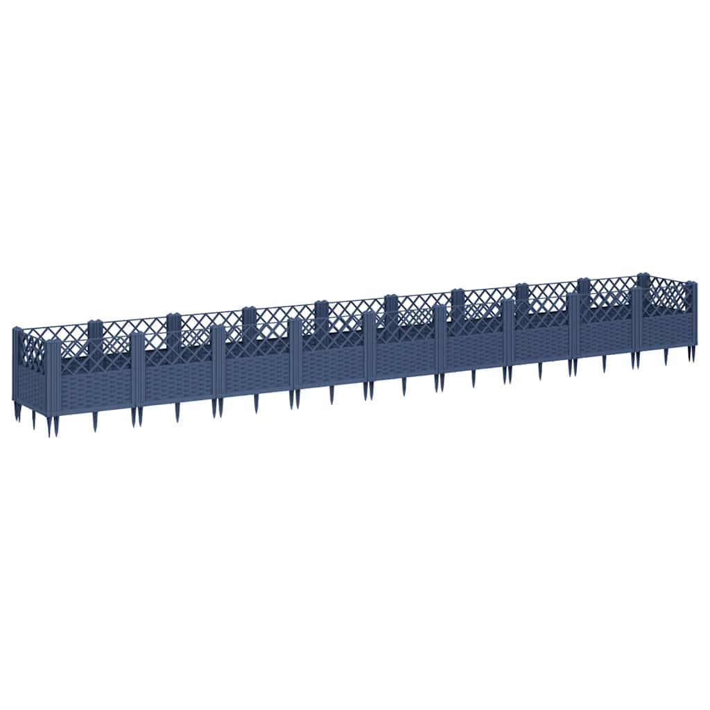 Fioriera Giardino Picchetti Grigio Blu 363,5x43,5x43,5 cm PP - homemem39