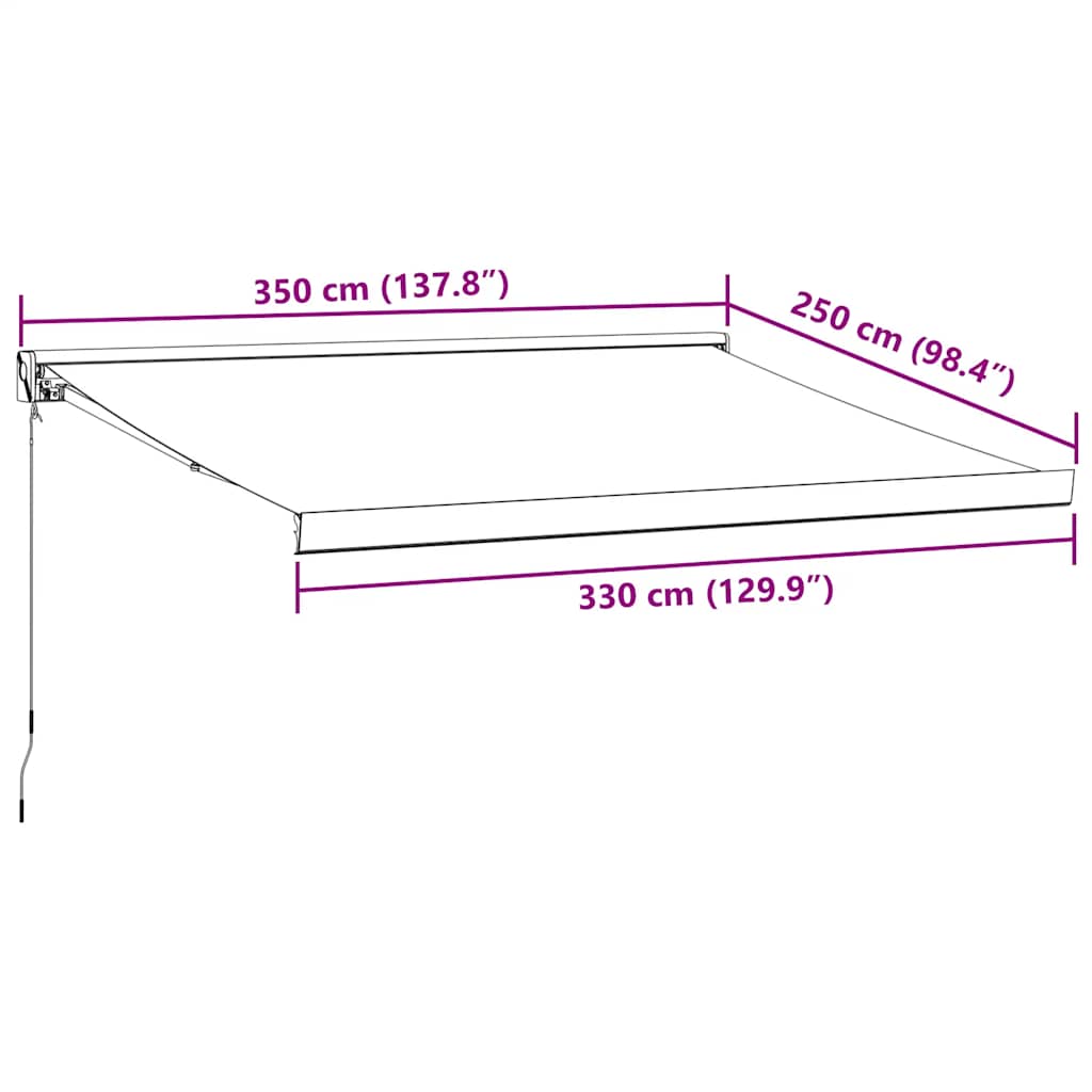 Tenda da Sole Retrattile Manuale Bordò 350x250 cm