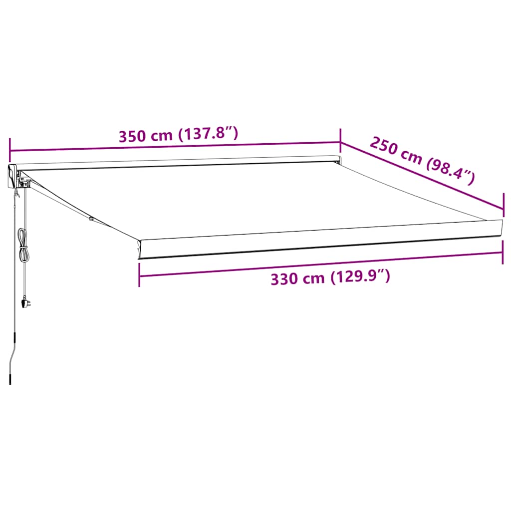 Tenda da Sole Retrattile Automatica Bordò 350x250 cm | homemem39