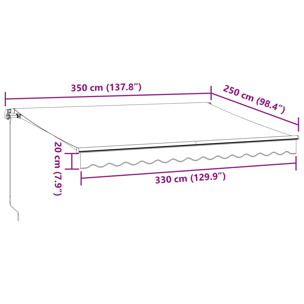 Tenda Sole Retrattile Manuale 350x250 cm Marrone | homemem39