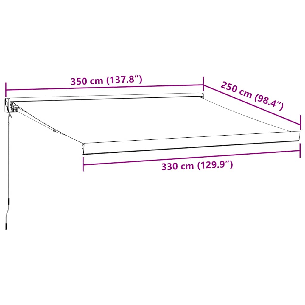 Tenda Sole Retrattile Manuale 350x250 cm Marrone | homemem39