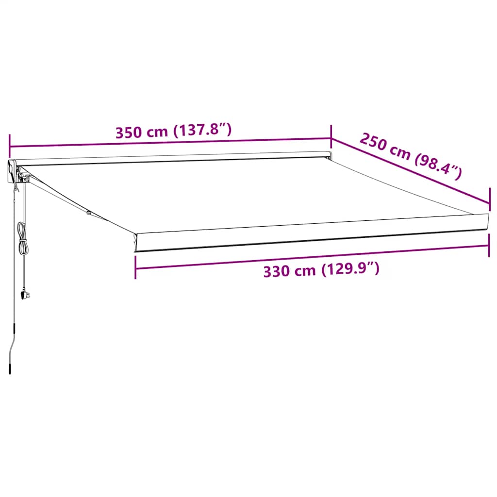 Tenda da Sole Retrattile Automatica Marrone 350x250 cm | homemem39