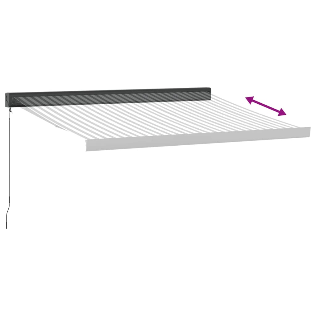 Tenda Retrattile Antracite e Bianca 3,5x2,5m Tessuto/Alluminio | homemem39