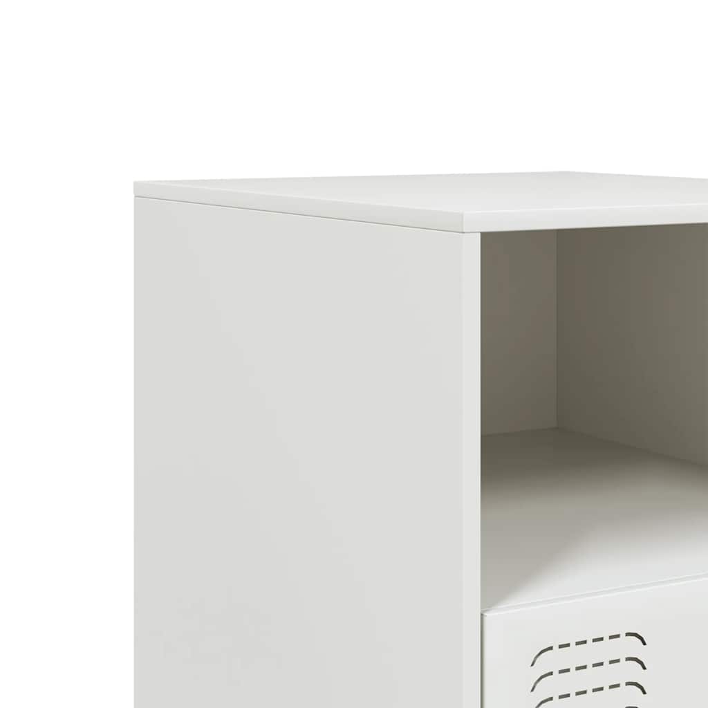 Comodino Bianco 34,5x39x44 cm in Acciaio | homemem39