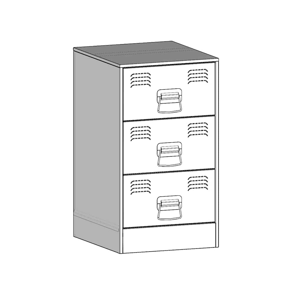 Comodini 2 pz Neri 34,5x39x62 cm in Acciaio - homemem39