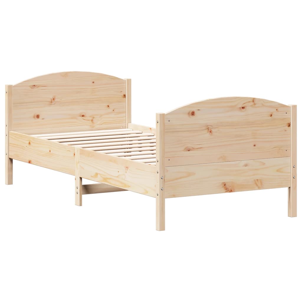 Giroletto senza Materasso 100x200 cm in Legno Massello di Pino - homemem39
