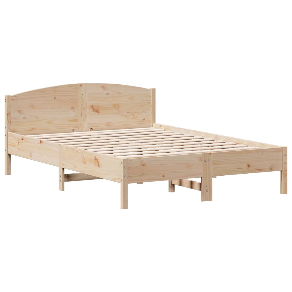 Letto senza Materasso 140x200 cm in Legno Massello di Pino - homemem39