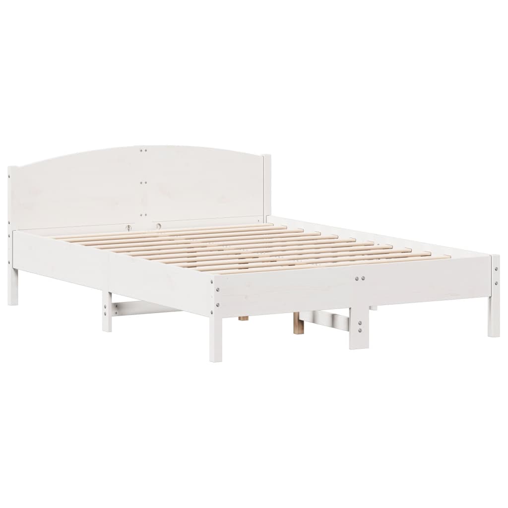 Letto senza Materasso Bianco 140x200 cm Legno Massello di Pino - homemem39