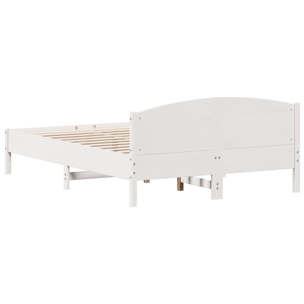 Letto senza Materasso Bianco 120x200 cm Legno Massello di Pino - homemem39
