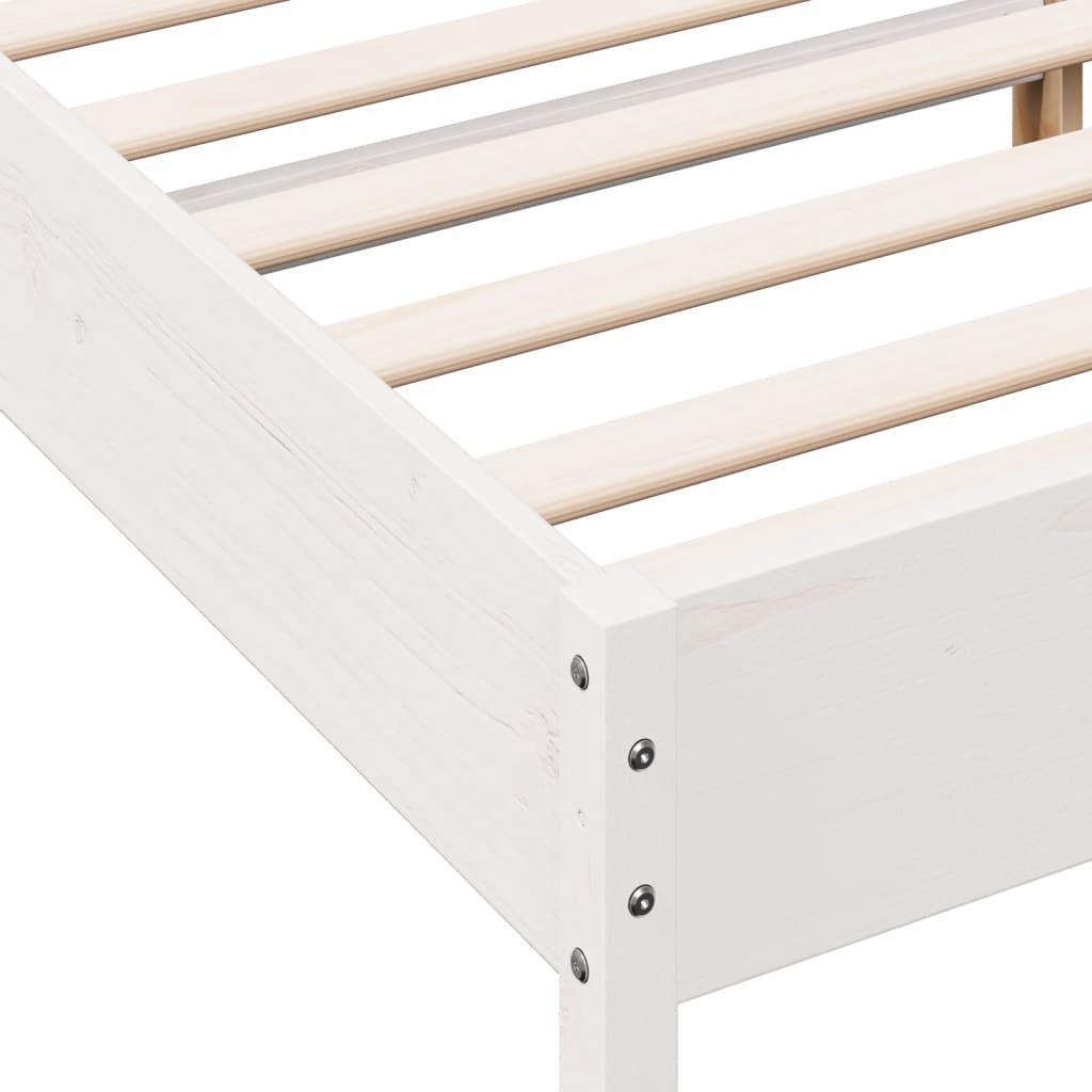 Letto senza Materasso Bianco 120x200 cm Legno Massello di Pino - homemem39