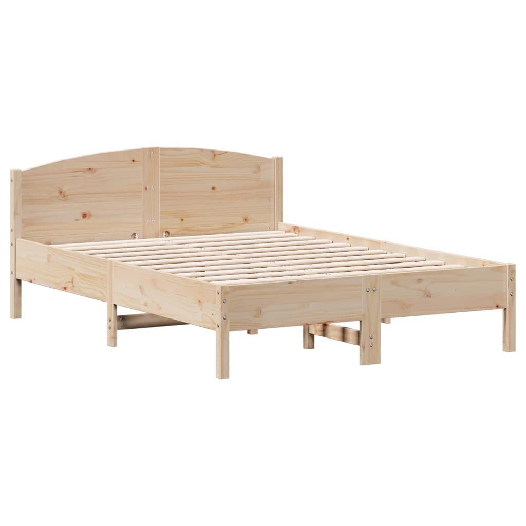 Letto senza Materasso 140x190 cm in Legno Massello di Pino - homemem39