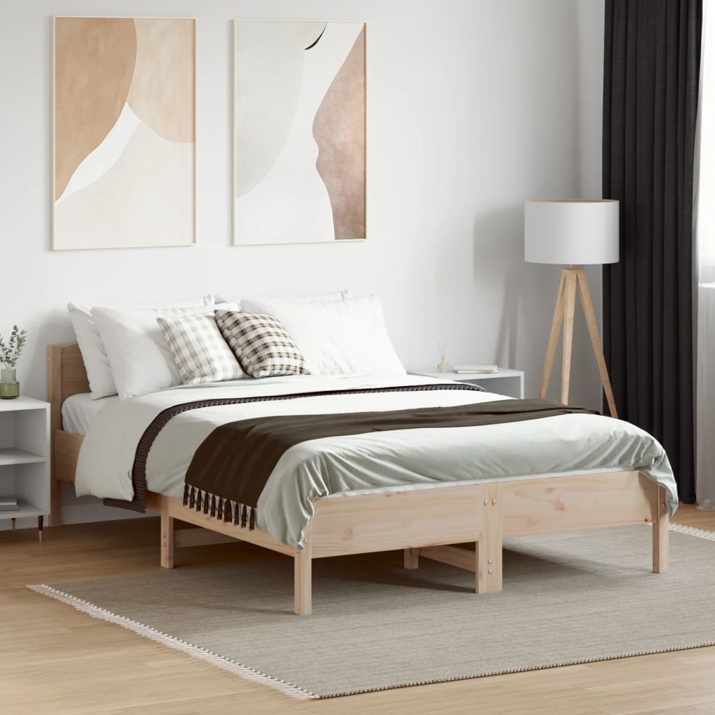 Letto senza Materasso 120x190 cm in Legno Massello di Pino - homemem39