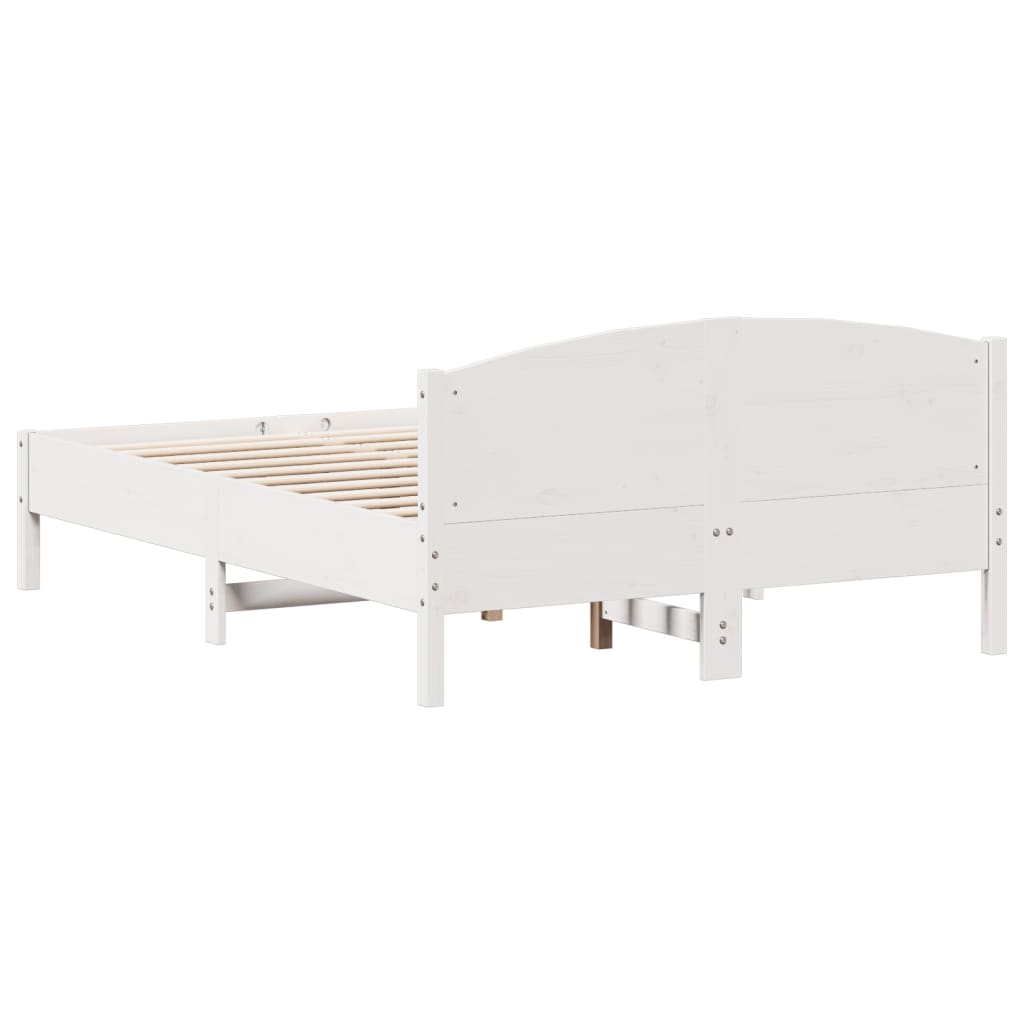 Letto senza Materasso Bianco 120x190 cm Legno Massello di Pino - homemem39