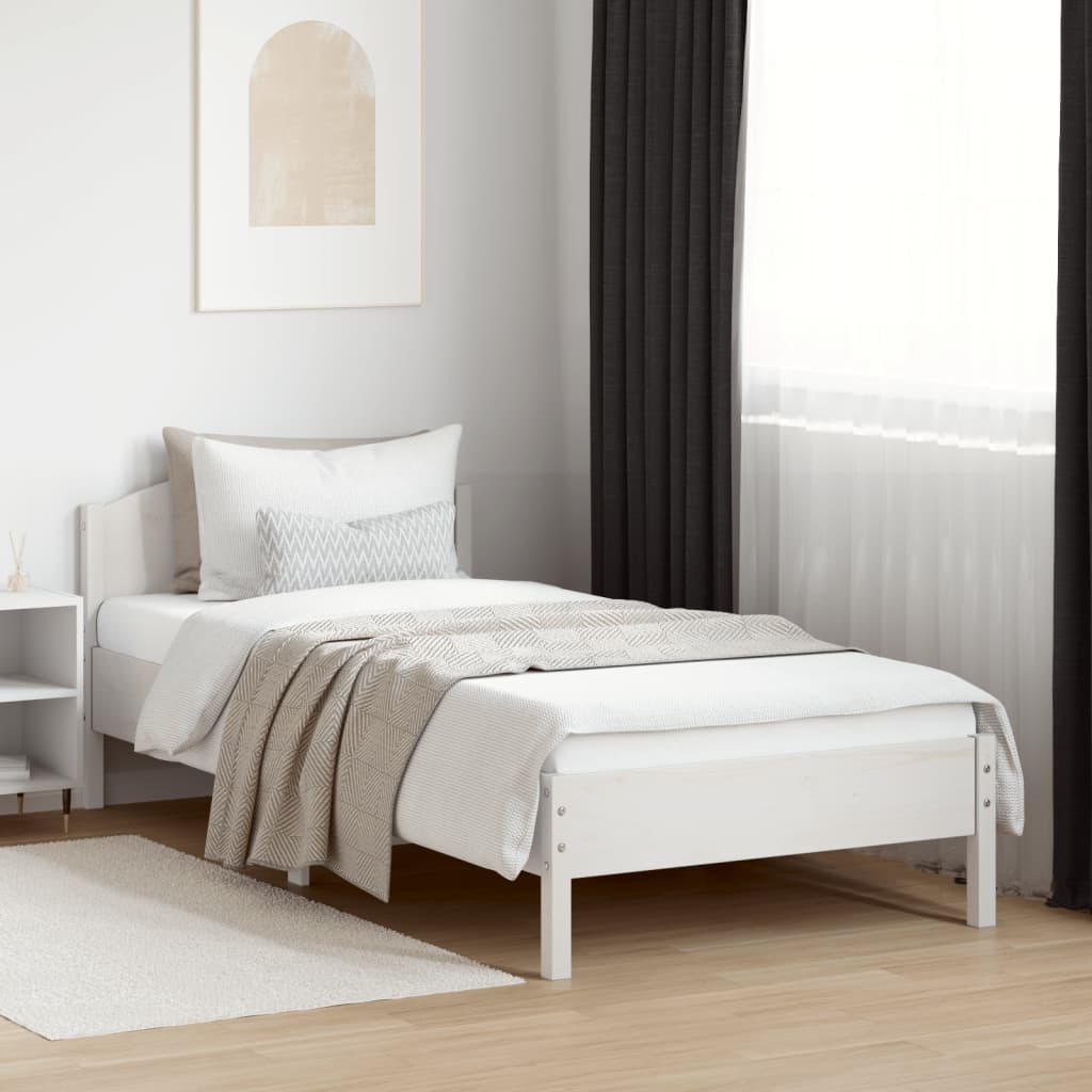 Giroletto senza Materasso Bianco 100x200 cm Legno Massello Pino - homemem39