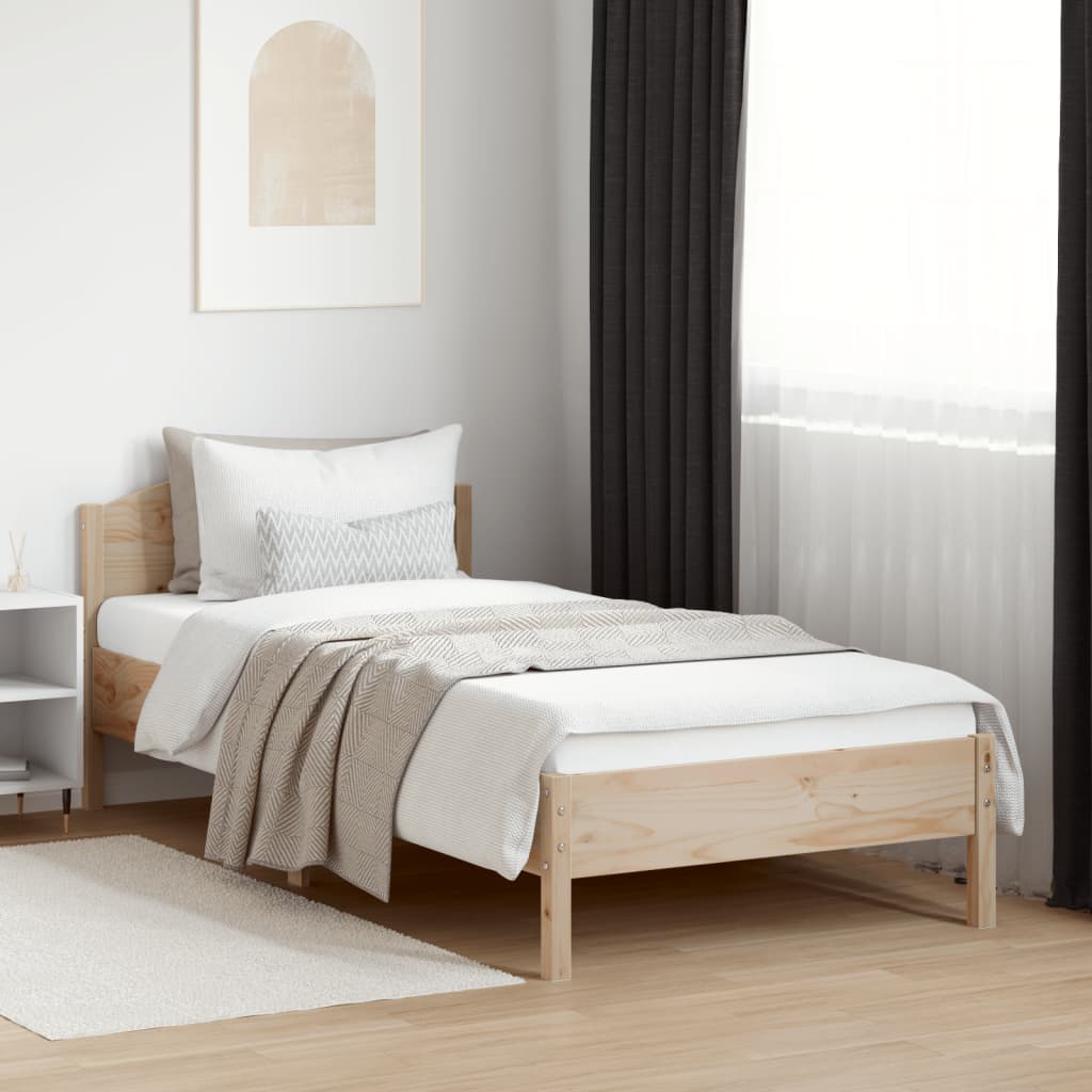 Letto senza Materasso 90x200 cm in Legno Massello di Pino - homemem39