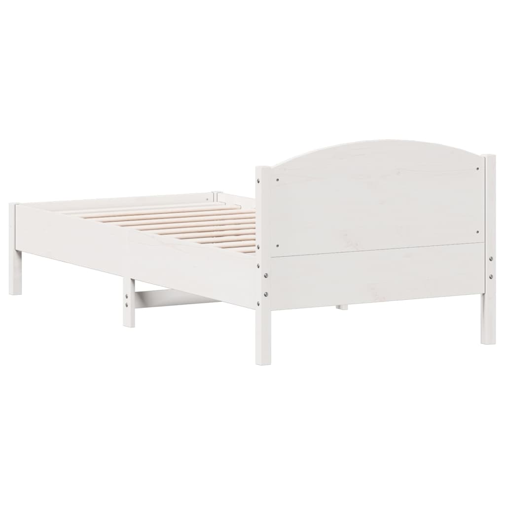 Letto senza Materasso Bianco 90x200 cm Legno Massello di Pino - homemem39