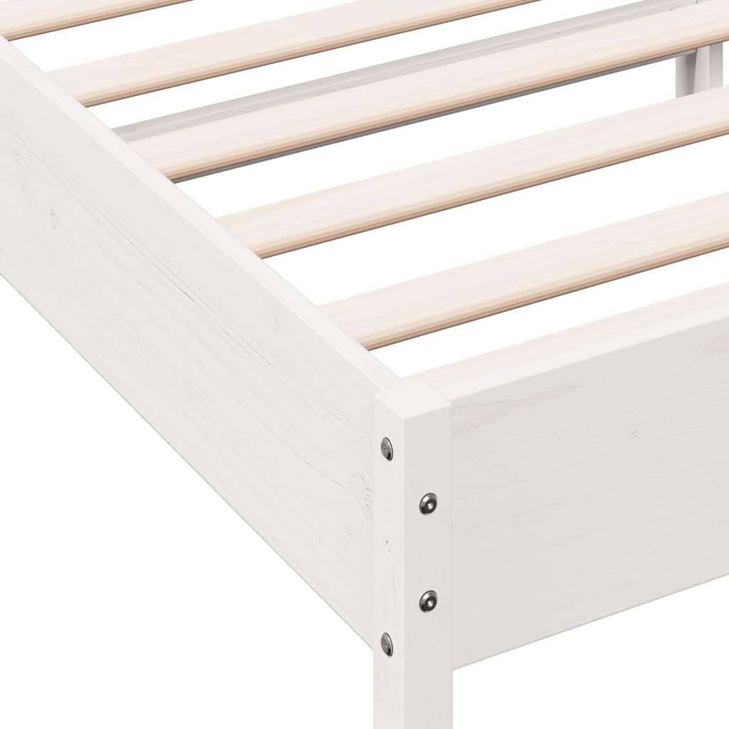 Letto senza Materasso Bianco 90x200 cm Legno Massello di Pino - homemem39