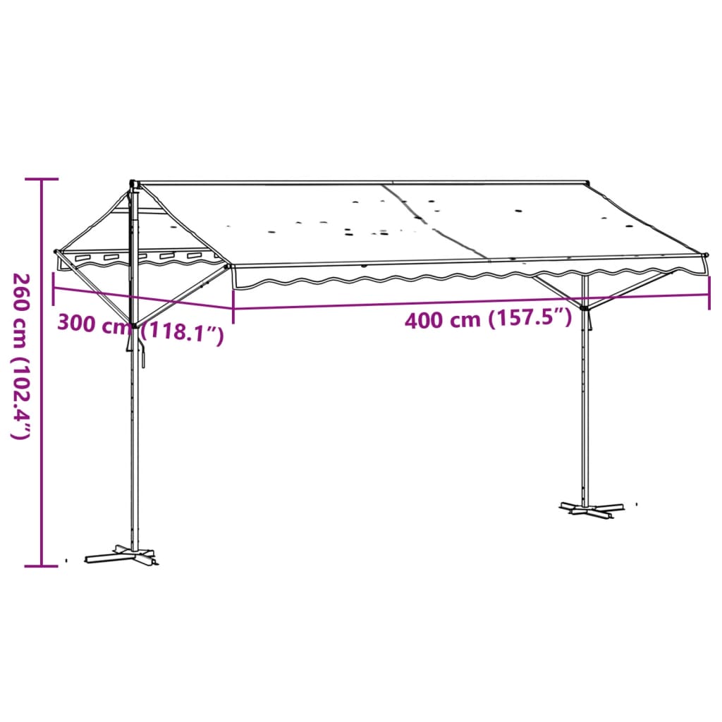 Tenda da Sole Blu e Bianca 400x300 cm in Tessuto e Acciaio | homemem39