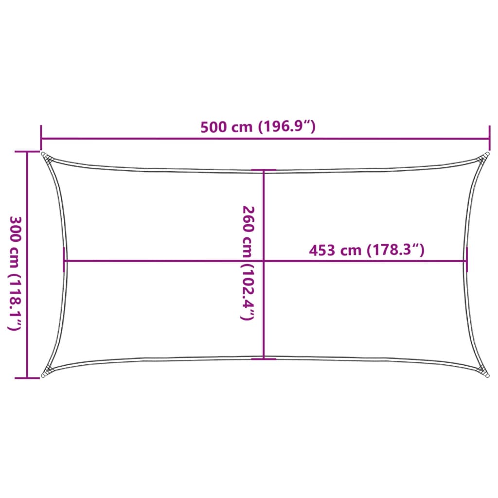 Vela Parasole Grigio Chiaro 5x3 m 100% Poliestere Oxford | homemem39