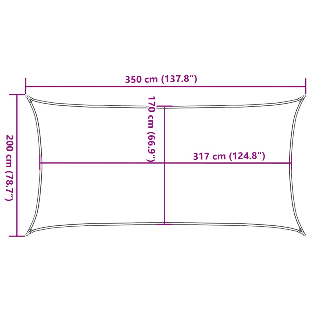 Vela Parasole Sabbia 3,5x2 m 100% Poliestere Oxford | homemem39