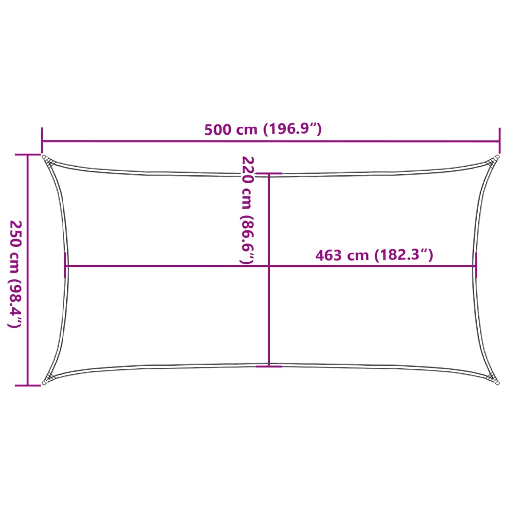 Vela Parasole Sabbia 5x2,5 m 100% Poliestere Oxford | homemem39