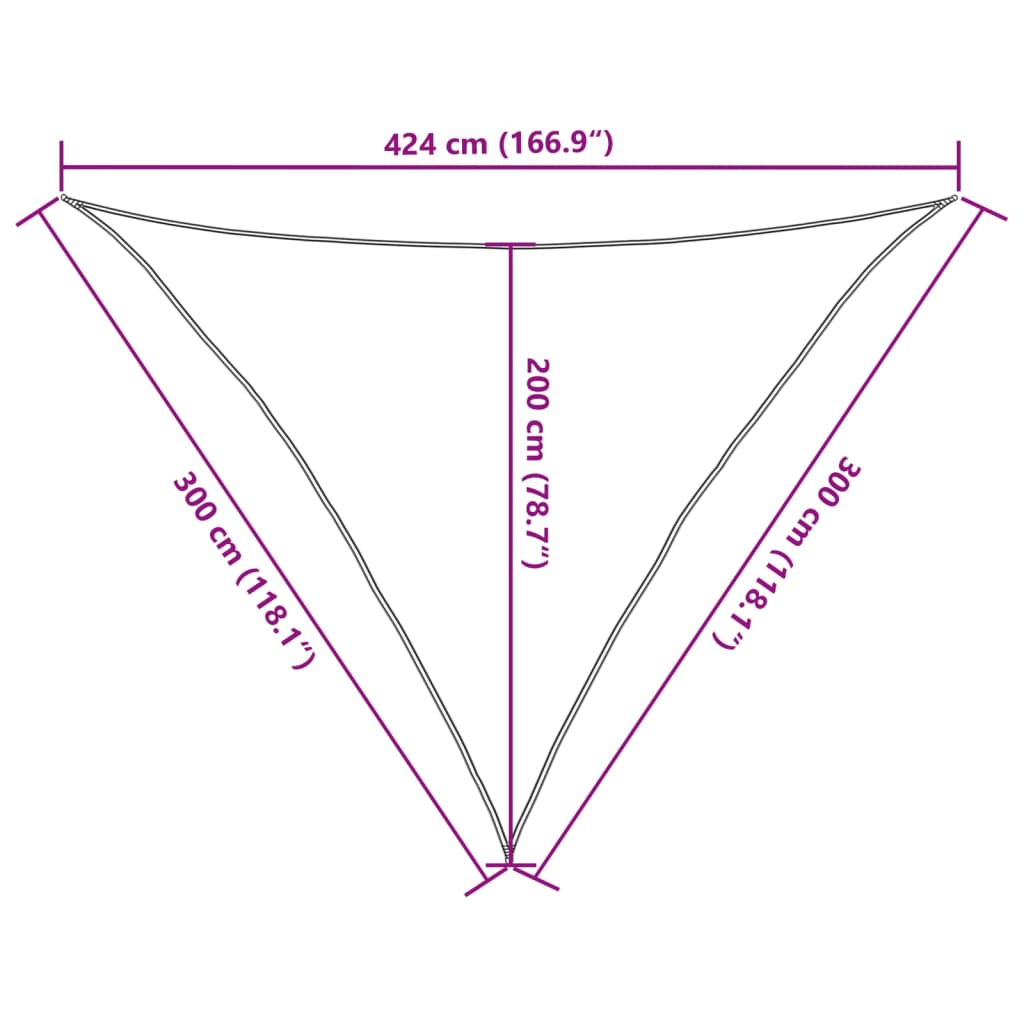 Vela Parasole Sabbia 3x3x4,24 m 100% Poliestere Oxford | homemem39