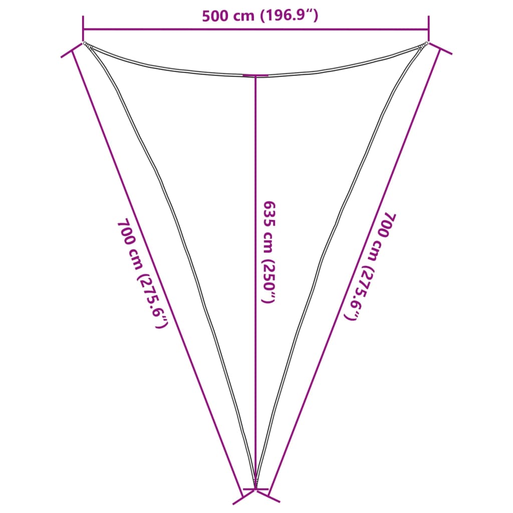 Vela Parasole Sabbia 5x7x7 m 100% Poliestere Oxford | homemem39