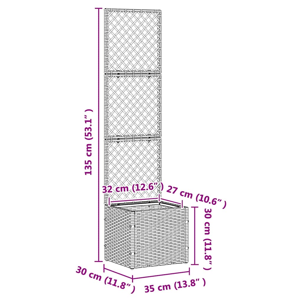 Fioriera Marrone 35 x 30 x 135 cm Metallo