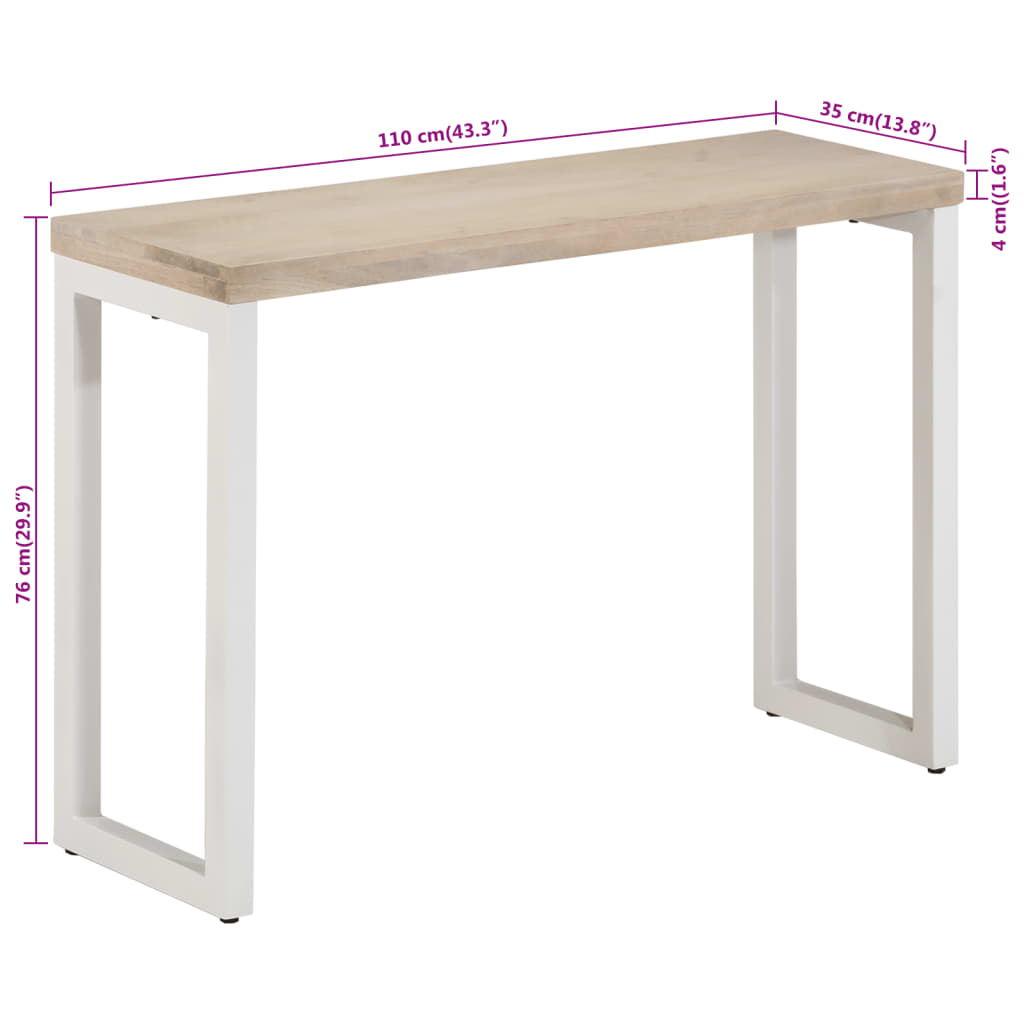 Tavolo Consolle Marrone 110x35x76 cm Massello Mango e Ferro - homemem39