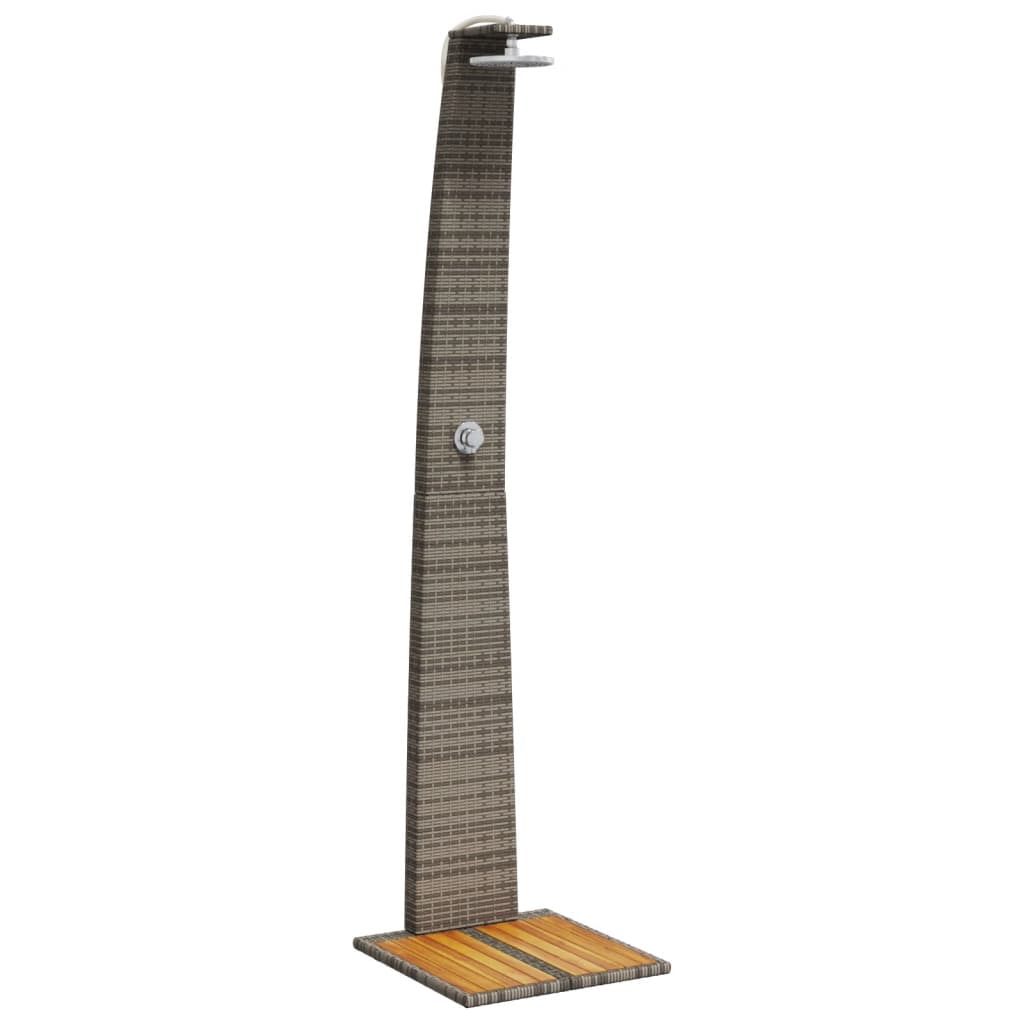 Doccia da Esterno Grigia 55x60x224 cm Polyrattan e Legno Acacia - homemem39