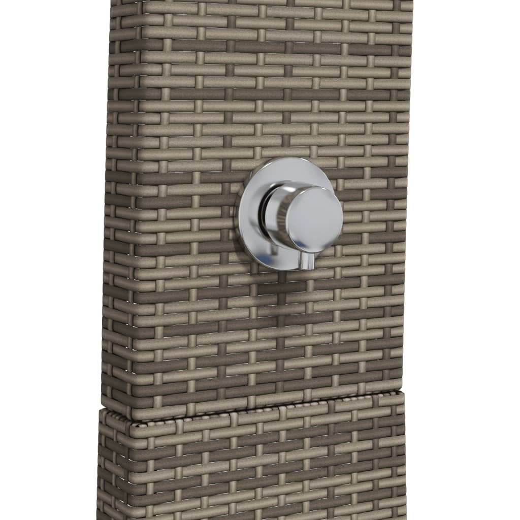 Doccia da Esterno Grigia 55x60x224 cm Polyrattan e Legno Acacia - homemem39