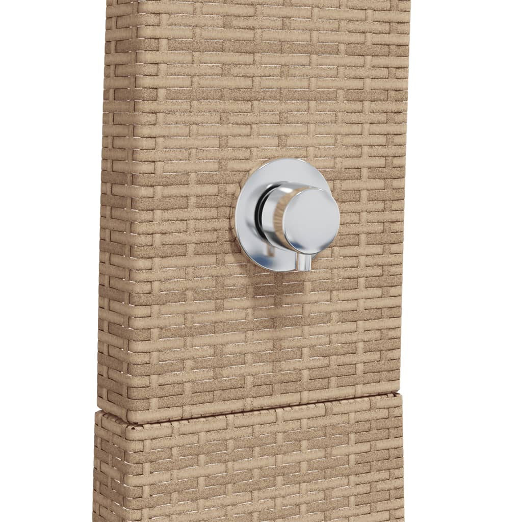 Doccia da Esterno Beige 55x60x224 cm Polyrattan e Legno Acacia - homemem39