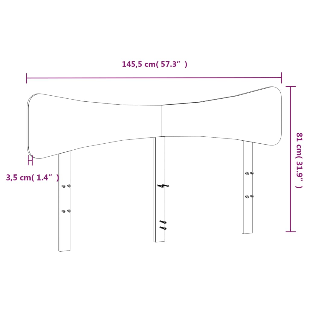 Testiera Marrone Cera 140 cm in Legno Massello di Pino | homemem39