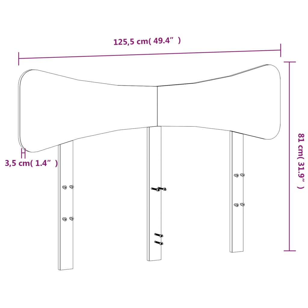 Testiera Bianca 120 cm in Legno Massello di Pino | homemem39