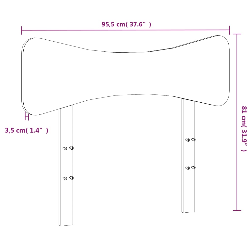Testiera 90 cm in Legno Massello di Pino | homemem39