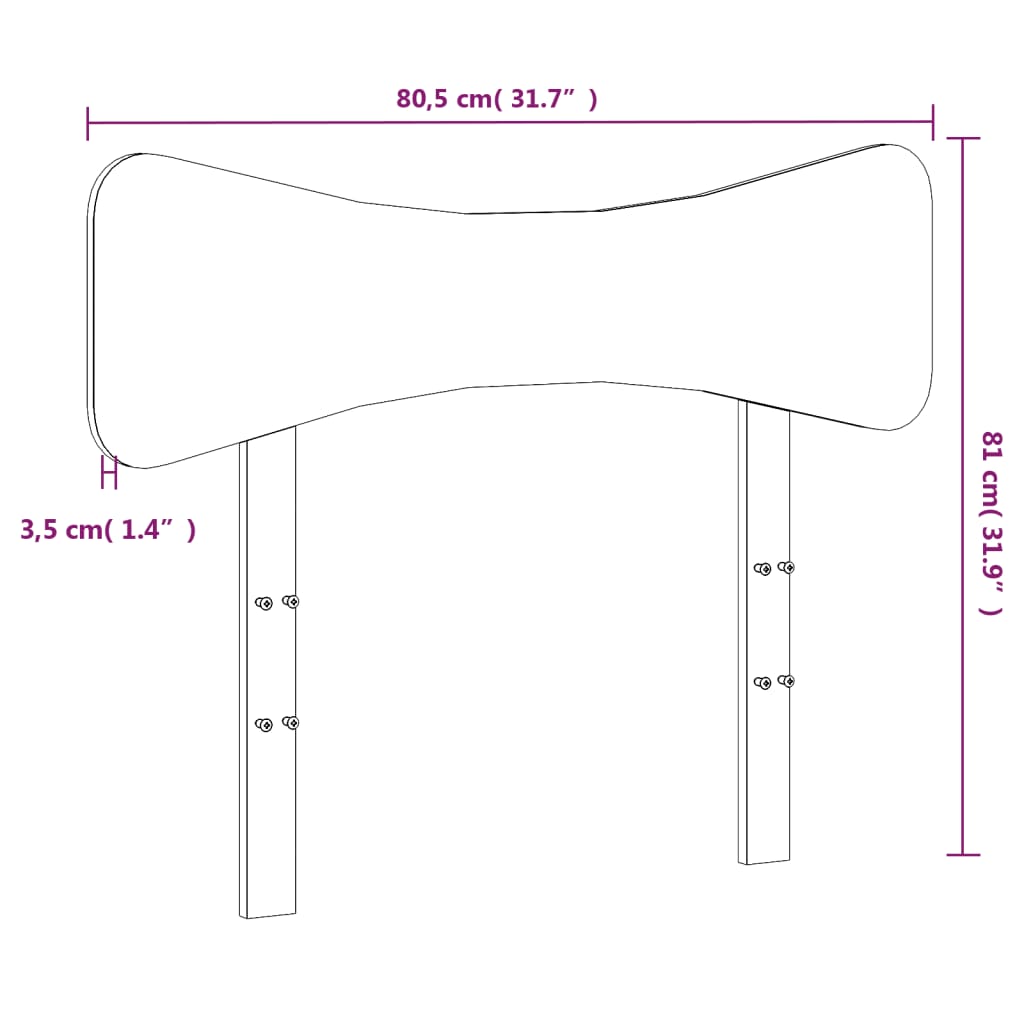 Testiera Marrone Cera 75 cm in Legno Massello di Pino | homemem39