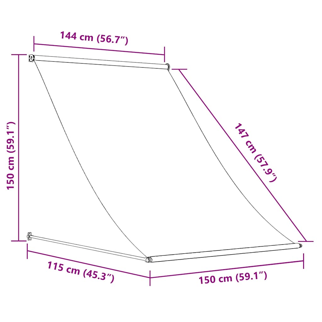 Tenda da Sole Retrattile Crema 150x150 cm in Tessuto e Acciaio