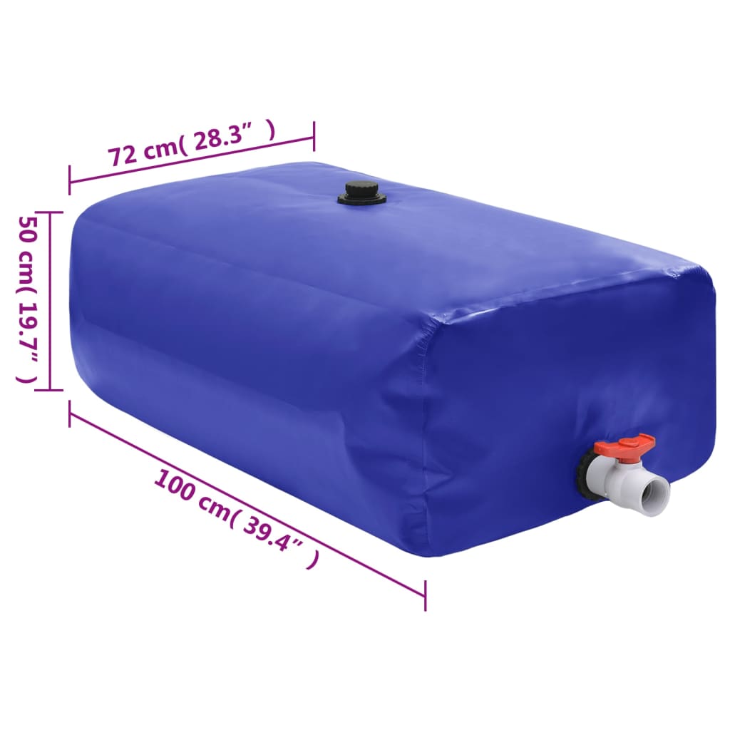 Serbatoio Acqua con Rubinetto Pieghevole 360 L in PVC - homemem39
