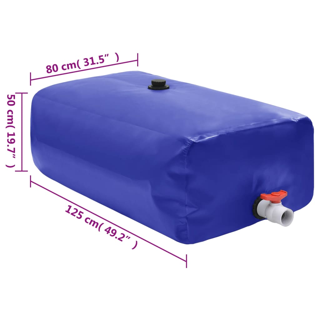 Serbatoio Acqua con Rubinetto Pieghevole 500 L in PVC - homemem39