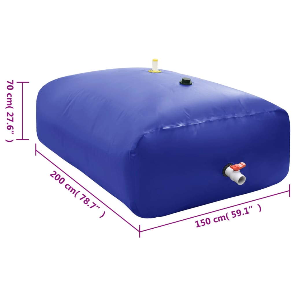 Serbatoio Acqua con Rubinetto Pieghevole 2100 L in PVC | homemem39