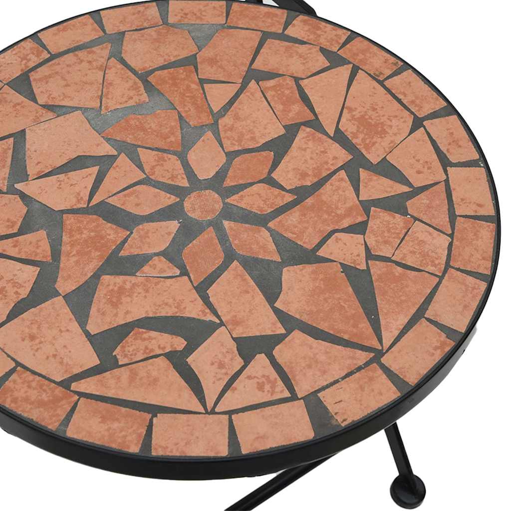 Set da Bistrot con Mosaico Terracotta in Ferro e Ceramica | homemem39