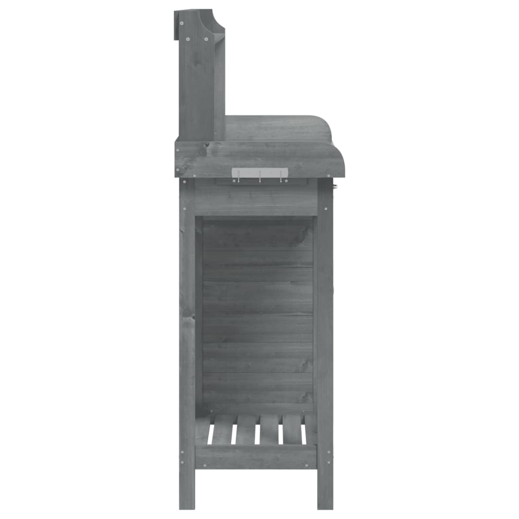 Tavolo Invaso con Mobile Grigio 110,5x45x124,5cm Massello Abete - homemem39