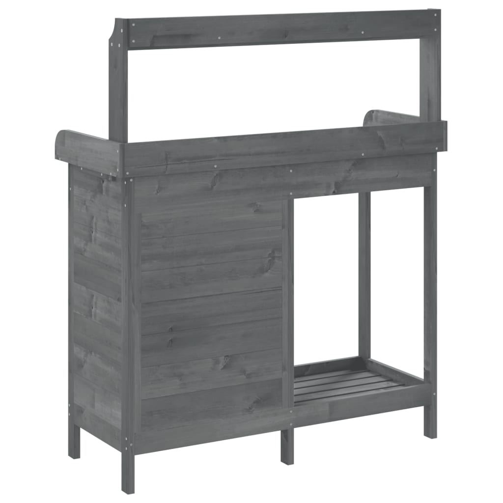 Tavolo Invaso con Mobile Grigio 110,5x45x124,5cm Massello Abete - homemem39