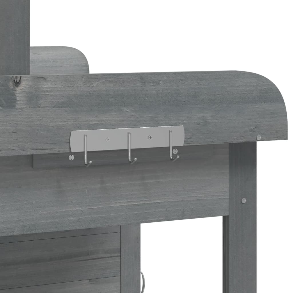 Tavolo Invaso con Mobile Grigio 110,5x45x124,5cm Massello Abete - homemem39