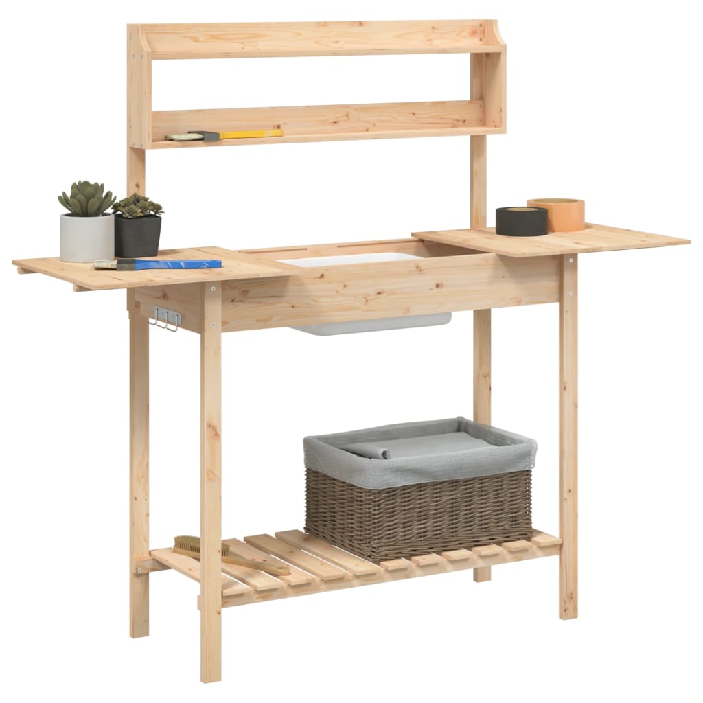 Tavolo Invaso con Lavello 47,5x44x139,5 cm Massello Abete
